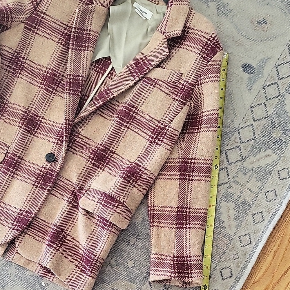 Isabel Marant Beige and Burgundy Plaid Blazer - Picture 12 of 13